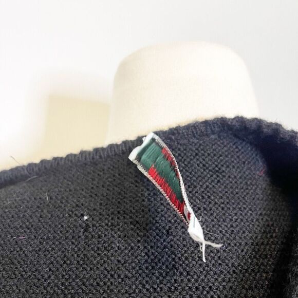 Vintage 90s Womens 46 Alphorn Trachtenmode Wool Coin Button Vest Jacket Black - Picture 16 of 16